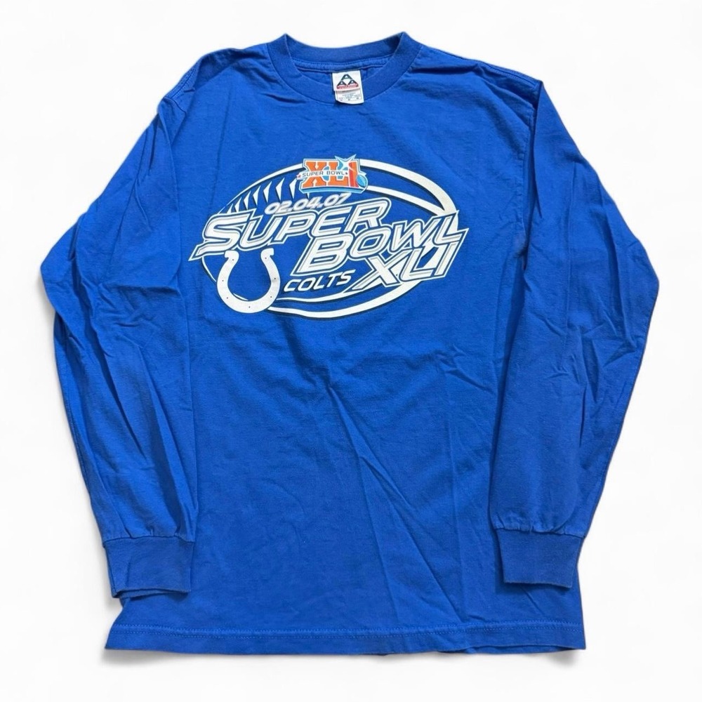 Vintage Indianapolis Colts Super Bowl XLI Long Sleeve Tee Size Medium Y2K 2000s